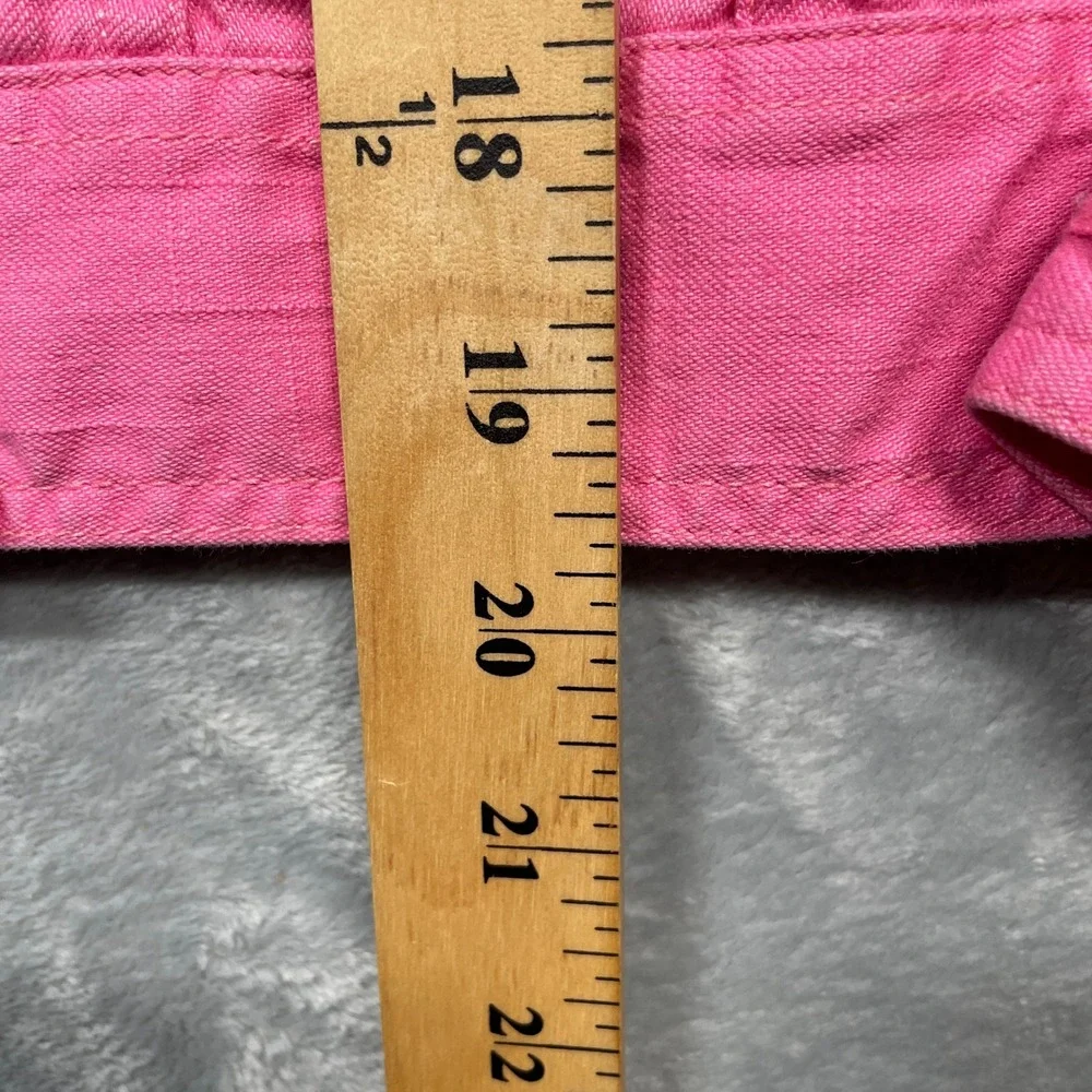 Liz Claiborne Denim Jacket Womens Small Pink Stretch Button Front‎ Trucker Coat